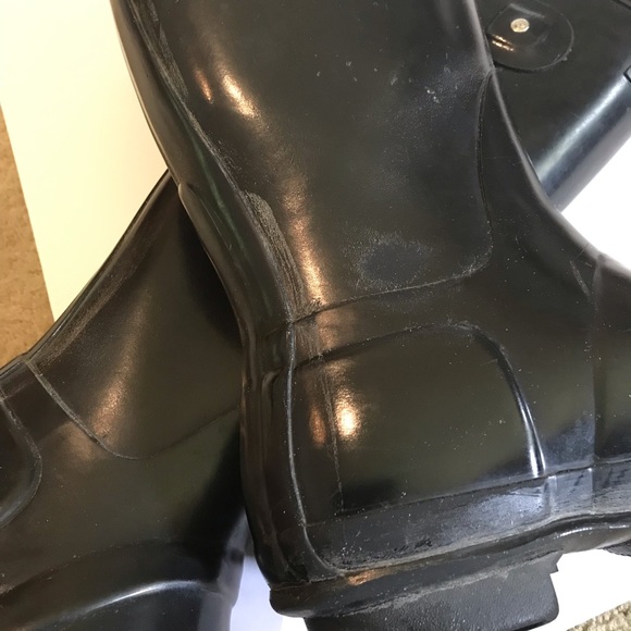 Hunter Classic Tall Gloss Black Rain Boots with buckle Womens 7 - Picture 12 of 15